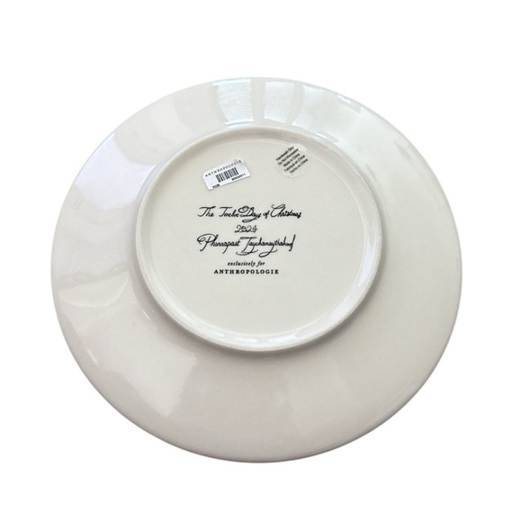 Anthropologie Seven Swans A Swimming Twelve Days Of Christmas 2024 Dessert Plate - Picture 4 of 5